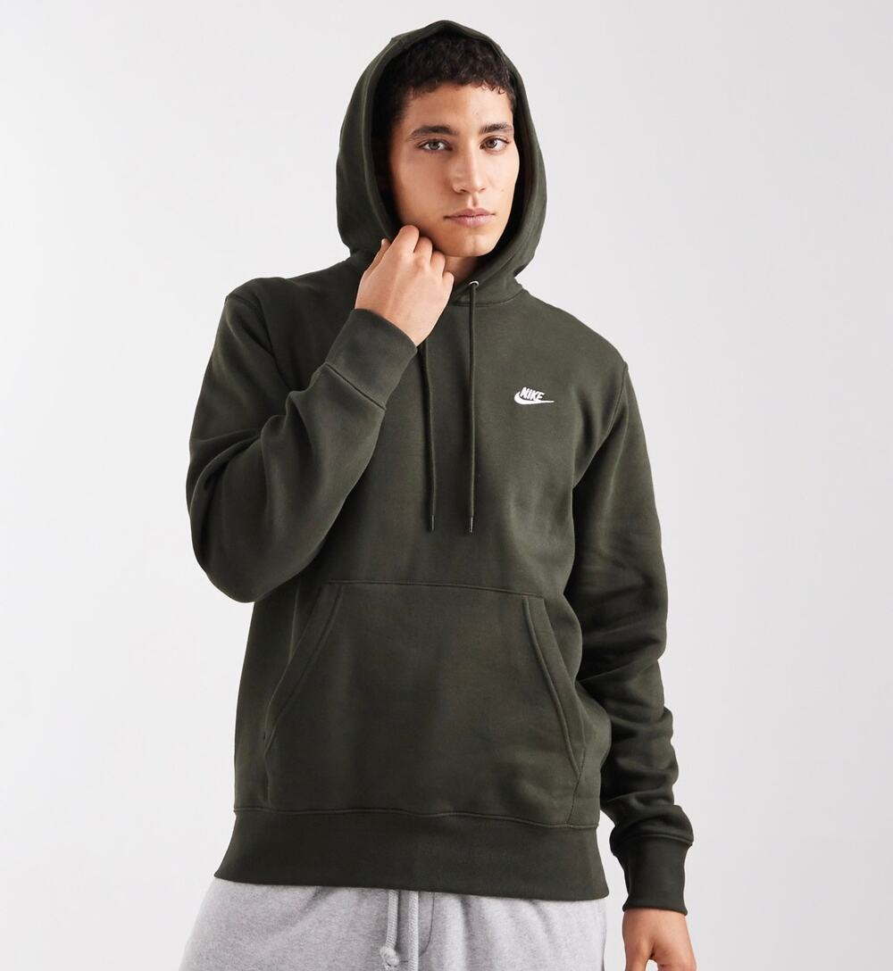 Nike Club Logo Fleece Pullover Sweatshirt Dark Green Men Small NEW Lounge Active